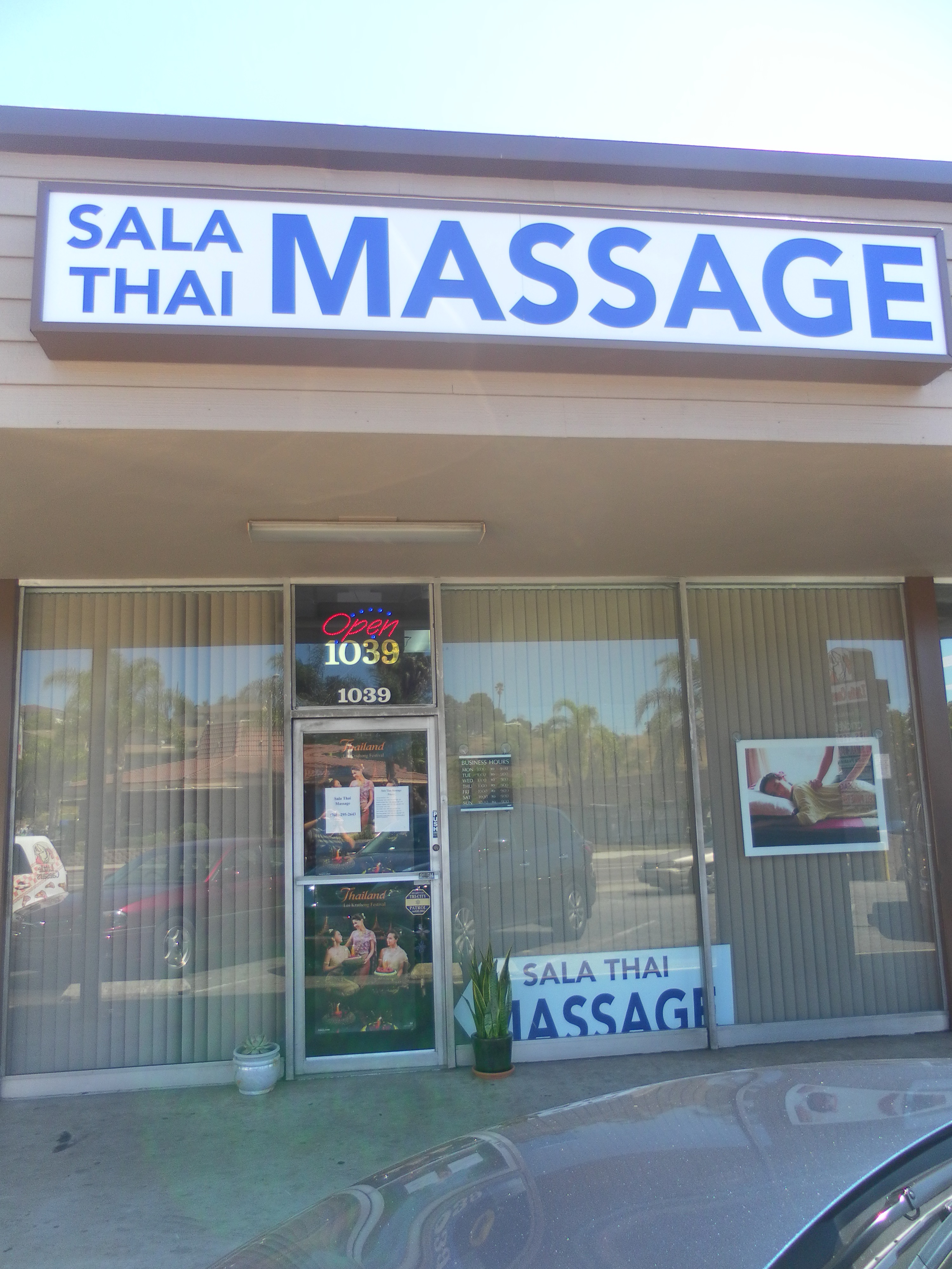 sala, thai, massage, vista, ca, front